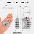 Travel Luggage Locks TSA Approved (Silver)