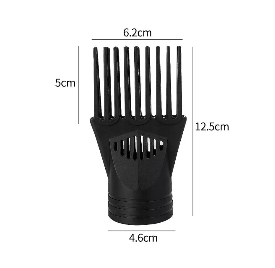 2Pcs Black Plastic Universal Blow Hair Dryer Comb Attachment for Straightening