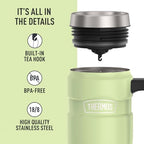 Stainless King Travel Mug with Handle (Matte Green / 16 Ounces / Handle)