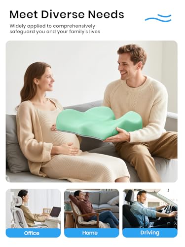 Seat Cushion Memory Foam Car Seat Pad (Green / 19 x 17 x 5 inches)