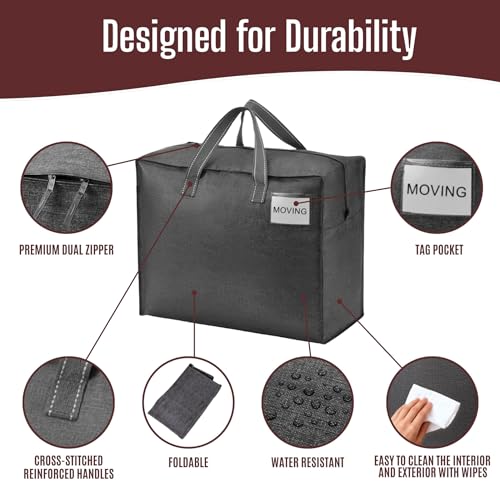 Heavy Duty Moving Bags (Dark Gray / 13 Gallon-4 Pack)