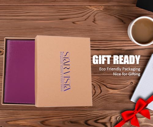 Albatross Leather Travel Passport Holder (Purple B)