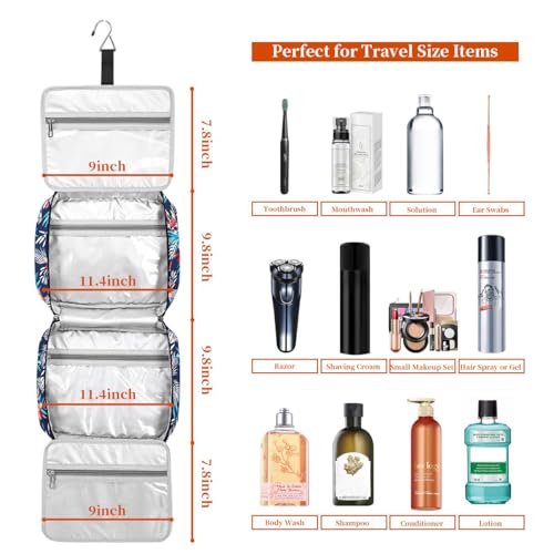 Hanging Travel Toiletry Bag (Palm Leaf)