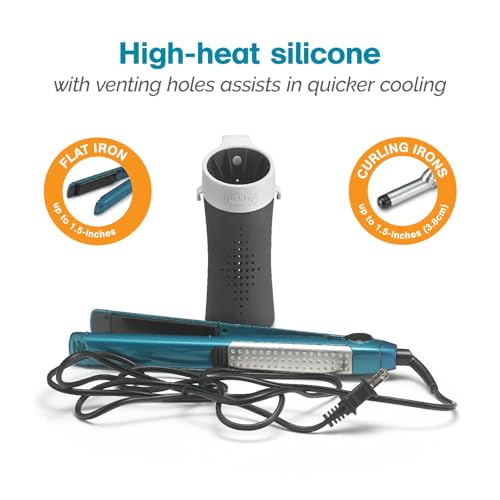 High Heat Silicone Hot Sleeve Cover for Flat Iron (Black)