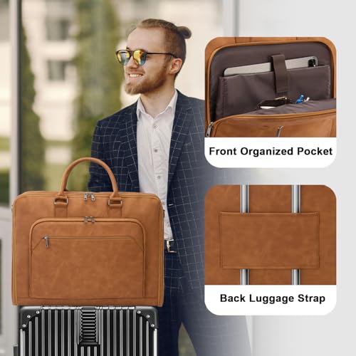 Garment Bag for Travel Large Carry on Garment Bags Men Women (Brown)