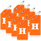 8 Pack Initial Luggage Tags for Suitcases Airplane Travel Essentials (Orange / Letter H)