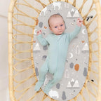 Stretch Fitted Bassinet Sheet Set BROLEX 2 Pack Cradle Sheets for Bassinet Pad (Snowy Forest / 32x16 Inch)