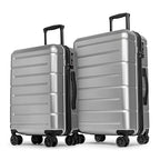 Luggage Sets 2 Piece Suitcase Set Hardshell 20 inch (Silver / 2-Piece Set (20/24))