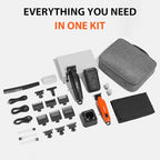 KM-2293 3-Piece Cordless Barber Kit with Foil Shaver, Orange (Orange)