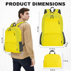 20L lightweight packable Hiking Daypack Foldable Backpack for Men Women Small Travel Outdoor Foldable Shoulder Bag (Yellow)