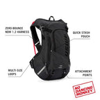 MTB Hydro Hydration Pack with Hydration Bladder (12L, Carbon Black)