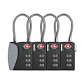 TSA Approved Travel Luggage Locks (Gray / 4 Pack)