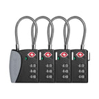 TSA Approved Travel Luggage Locks (Gray / 4 Pack)