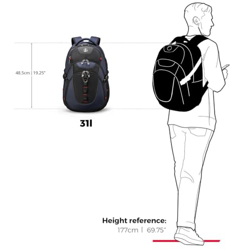 Design Travel Laptop Backpack for Men with USB SD803 (Black/Blue / Standard)