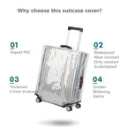 24 Inch Waterproof Clear Suitcase Cover (Gray Trim-0.4mm / 24" Suitcase Cover.)