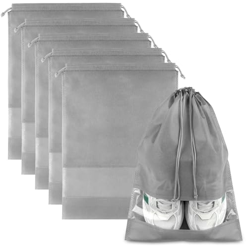 Grey Travel Shoe Bags (Grey / 5 Pack)