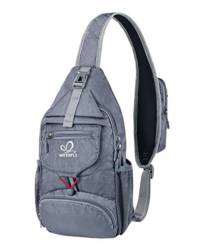 Packable Small Crossbody Sling Backpack Shoulder Chest Bag Daypack for Hiking Traveling Grey (New Grey)