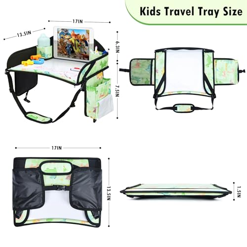 2PCS Kids Travel Tray (Light Pink/Green-2PCS)