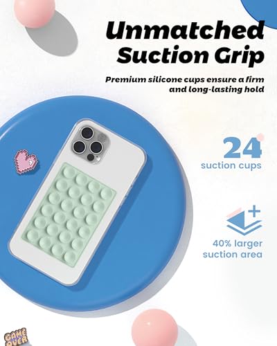 Cute Preppy Stuff Silicone Suction Cup Phone Mount (Matcha Green)