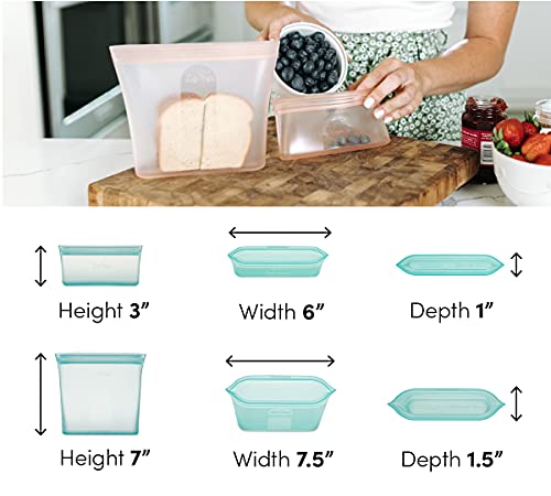 Reusable Food Storage Bags (Teal / 2 Bag Set)
