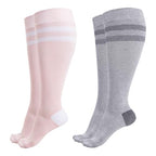 Pregnancy Compression Socks Women (4X-Large / Light Gray/Pink)