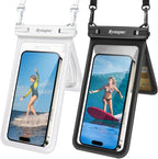 IPX8 Double Space Waterproof Phone Pouch up to 8.5'' (Black & White)