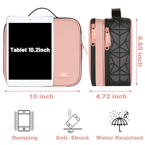 Cord Organizer Box with Adjustable Divider (Pink / Medium)