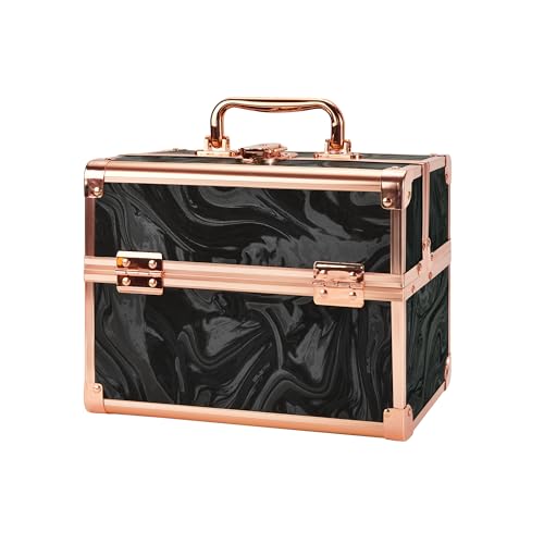 Makeup Train Case (Rose Gold Black)