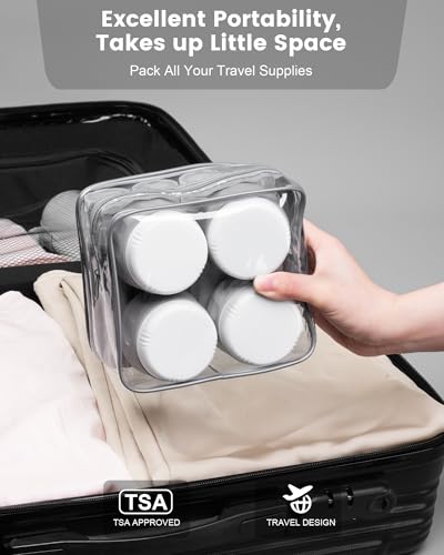 Travel Size Toiletries 8 Pack (3oz bottle 3oz jar / Proper Gray)