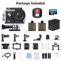EK7000 4K30fps Action Camera with 64GB MicroSDXC U3 Memory Card Accessories Kit Bundle Ultra HD 131FT Waterproof Underwater Camera EIS WiFi Remote Control 4X Zoom