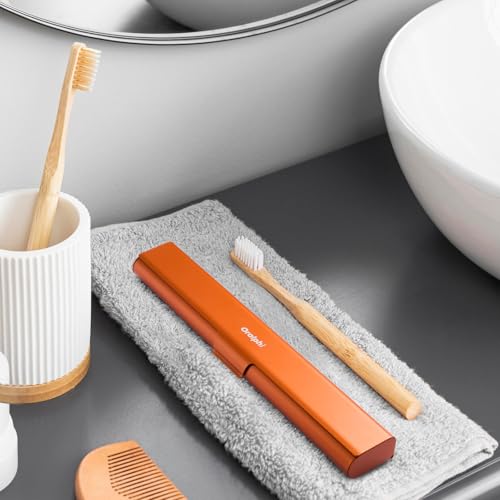 Aluminum Toothbrush Travel Case (Orange / 1 Pack (Standard))