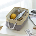 Storage Baskets for Organizing (Gold&Grey / 6PCS/Small -11.8Lx7.9Wx5.2H)