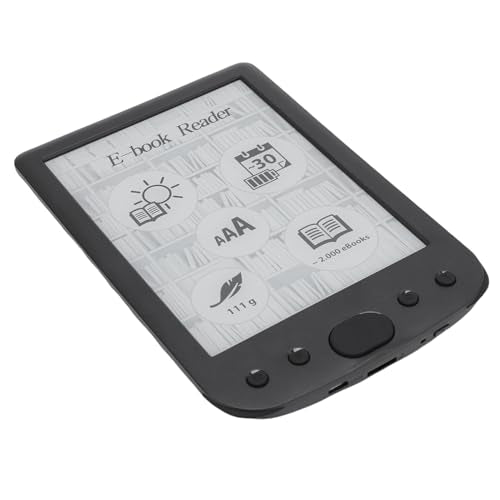 6 Inch E Reader Digital Reader Electronic Book Reader with 800x600 High Resolution Screen Multifunctional Navigation Buttons for PDF EPUB TXT DOC FB2 MOBI (16GB / 16GB)