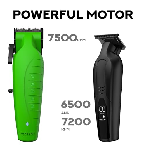 2-in-1 Vader Clipper & Trimmer Kit | Cordless Beard Trimmer & Mens Clippers Set for Barbers or Home | with DLC Coated Blades | Acid (Acid)