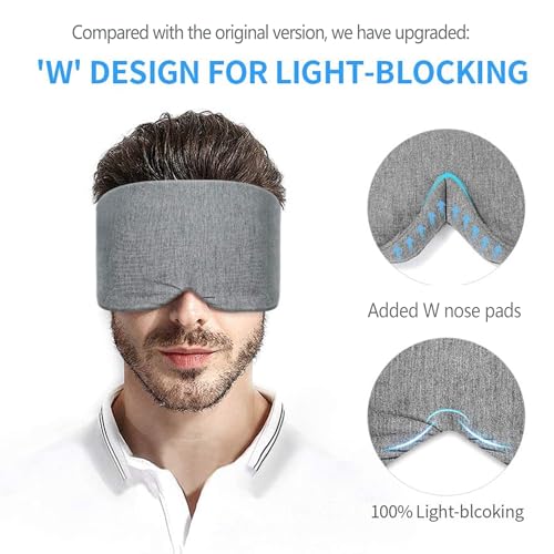 Cotton Sleep Eye Mask for Men (A-upgraded Nose Pad)