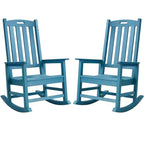 Outdoor Rocking Chairs Set of 2 (Blue / 2 pack)