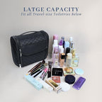 Makeup Bag for Women with Hanging Hook (Black-02)