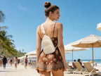 Faux Straw Crossbody Bags for Women Small RFID Summer Sling Bag (Boho White Thick)