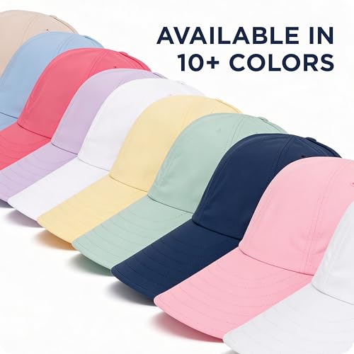 Womens Sunblocker UPF 50 Wide Brim Ponytail Sun Hat (One Size / Pink)