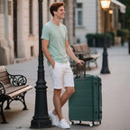 Luggage Set 6 Piece Carry on Hardcase Suitcase with Travel Bags (3-piece Set(20/24/28) / Dark Green+16IN&Bags)