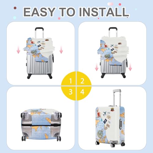 Travel Sticker Luggage Cover (#139 / XL(fits 32-34Inch suitcase))