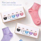 Ankle Compression Socks Women Men Plantar Fasciitis Relief 5 Pairs (Medium / White+cyan+blue+purple+pink（5 Pairs Gift Box）)
