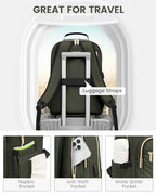 Laptop Backpack Purse for Women (Army Green / 15.6-Inch)