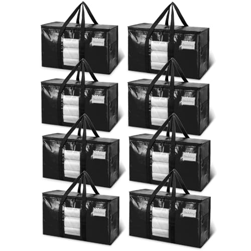 8 Pack Black Extra Large Moving Bags (Black / 8 Large)