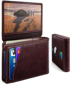 AirTag Wallet for Men (Burgundy183)