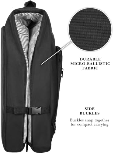 WallyBags Solutions 45" Premium Garment Bag with shoulder strap and pockets (45-Inch / Black)