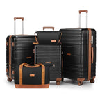 Luggage Sets with Spinner Wheels (black / 5 piece sets(20/24/28/DB/TB))