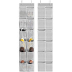 12 Pockets Large Over Door Shoe Organizer (Gray / 2 Pack x 12 Pockets)