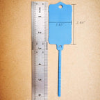 100pcs Reusable Blank Plastic Tags Ties Key Tags 1.45"*2.48" Serrated Tension Sealing Strap with Large Label Plastic Tie Mark Label Waterproof Hang Sign Write on Tag (Blue)