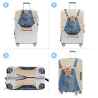 Luggage Cover Washable Suitcase Protector Anti (Pocket Kitten / M(fits 24-26Inch suitcase))